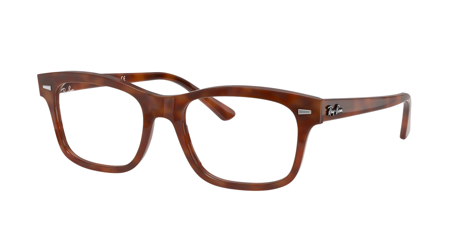 Ray-Ban RX5383 MR BURBANK rectangle eyeglasses in Havana Opal Red