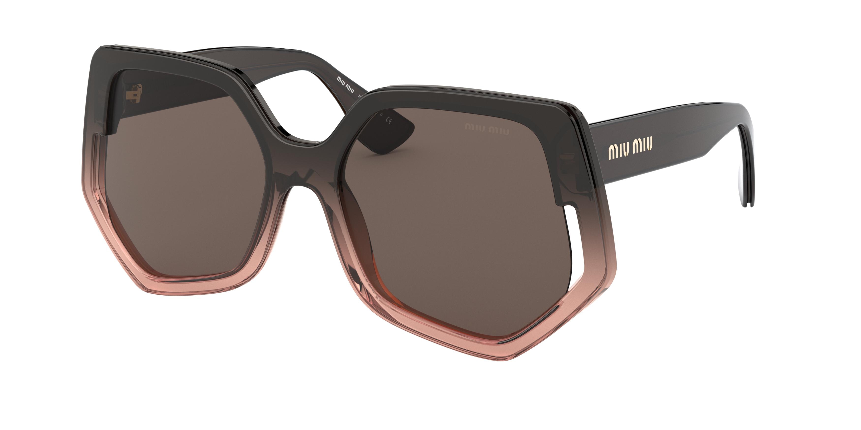 Miu Miu MU 07VS square sunglasses in Brown Gradient Transparent