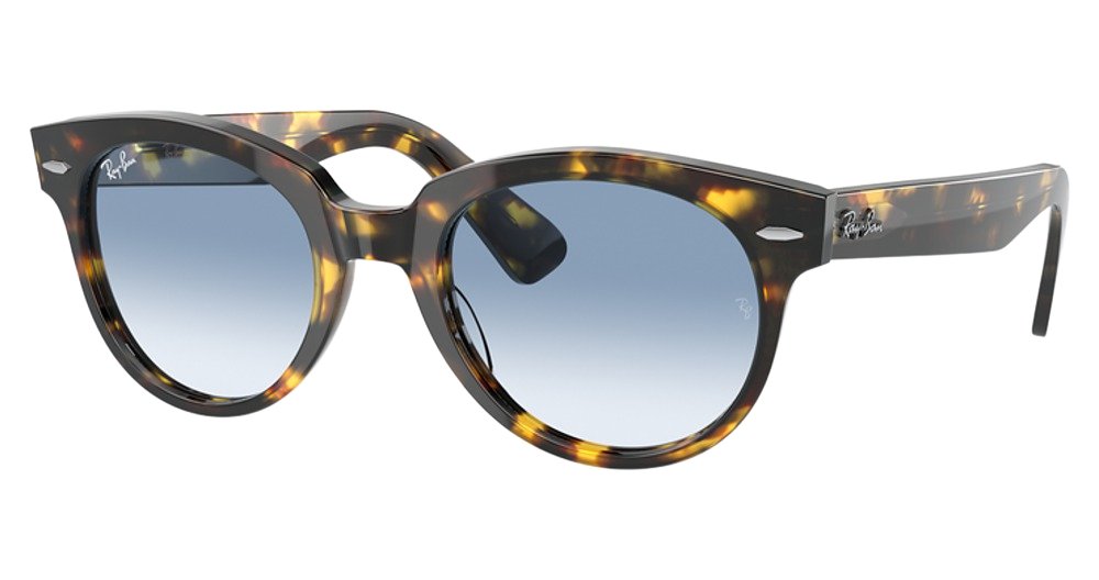 Ray-Ban RB2199 ORION round sunglasses in Yellow Havana/Clear Gradient Blue