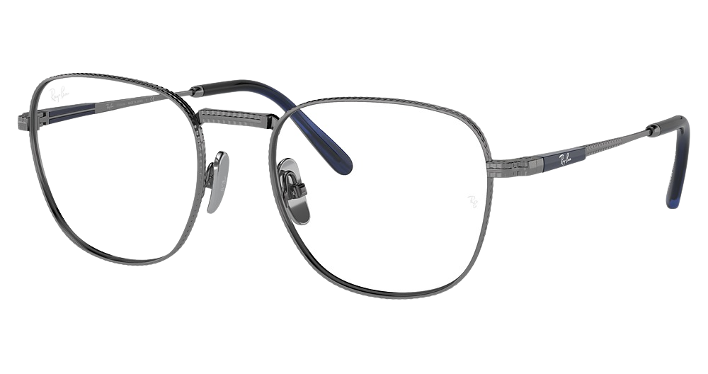Ray-Ban RX8258V FRANK TITANIUM round eyeglasses in Gunmetal
