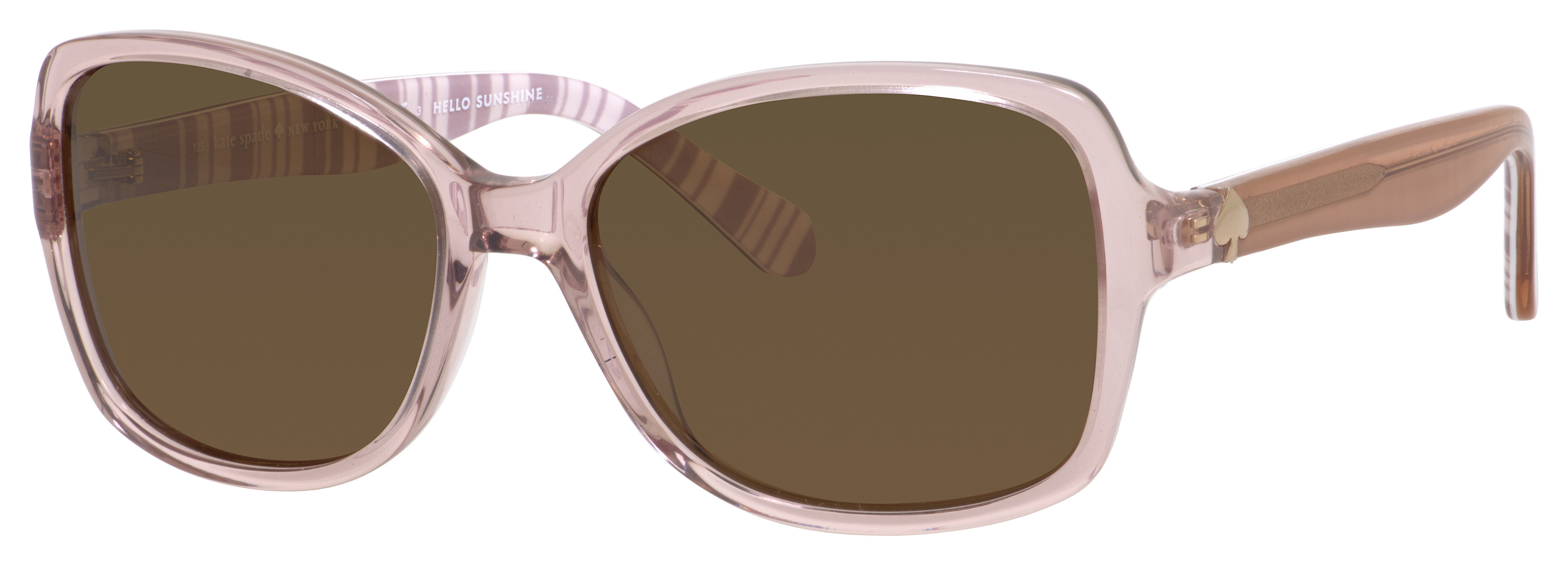 Kate Spade Ayleen/P/S rectangle sunglasses in Beige Striped White (Vw Brown Polarized)