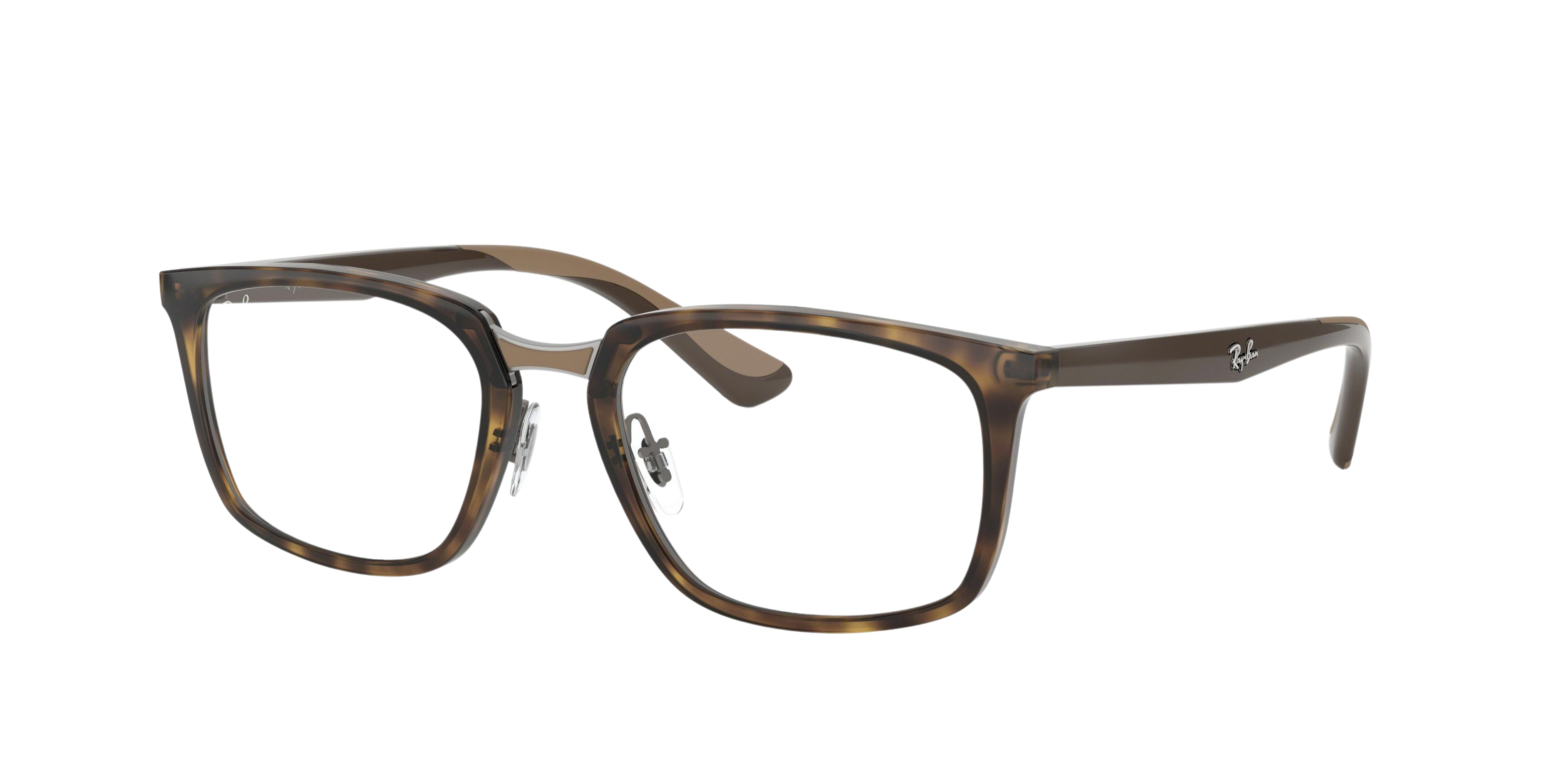 Ray-Ban RX7148 square eyeglasses in Dark Havana