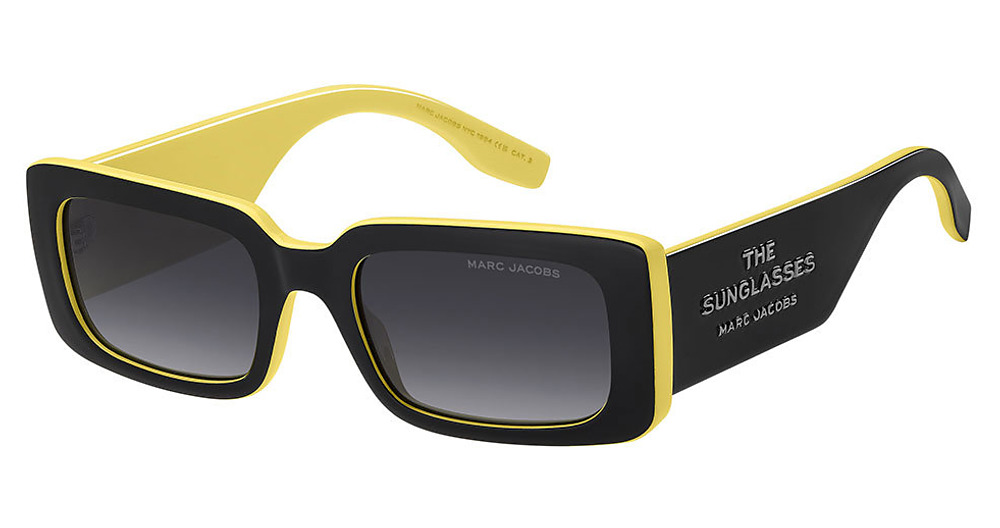 Marc Jacobs MARC 804/S rectangle sunglasses in Blck Yllw/Dark Grey Shaded