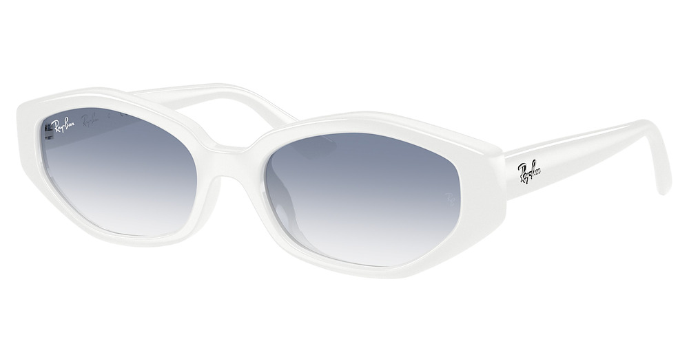 Ray-Ban RB4473D irregular sunglasses in White/Clear Gradient Light Blue