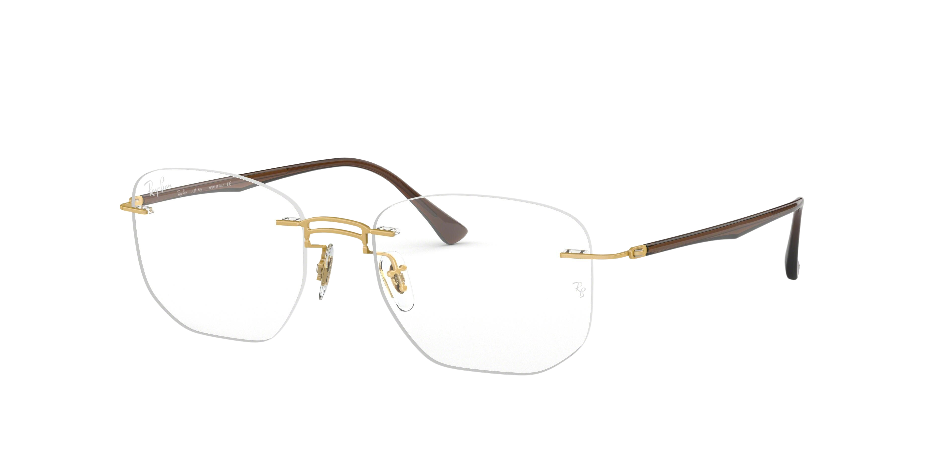 Ray-Ban RX8757 square eyeglasses in Gold