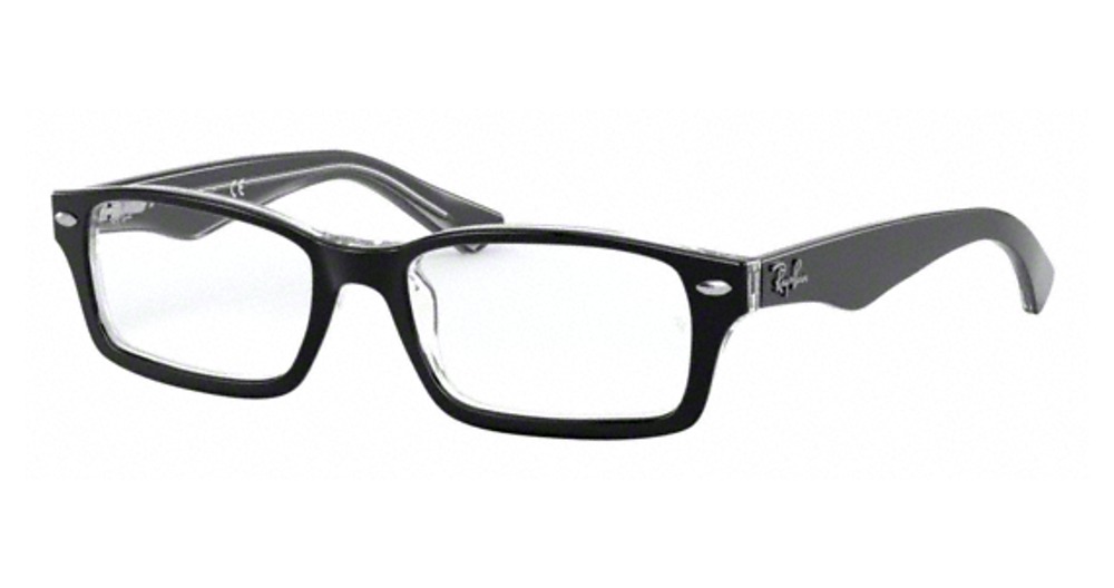 Ray-Ban RY1530 rectangle eyeglasses in Black on Transparent