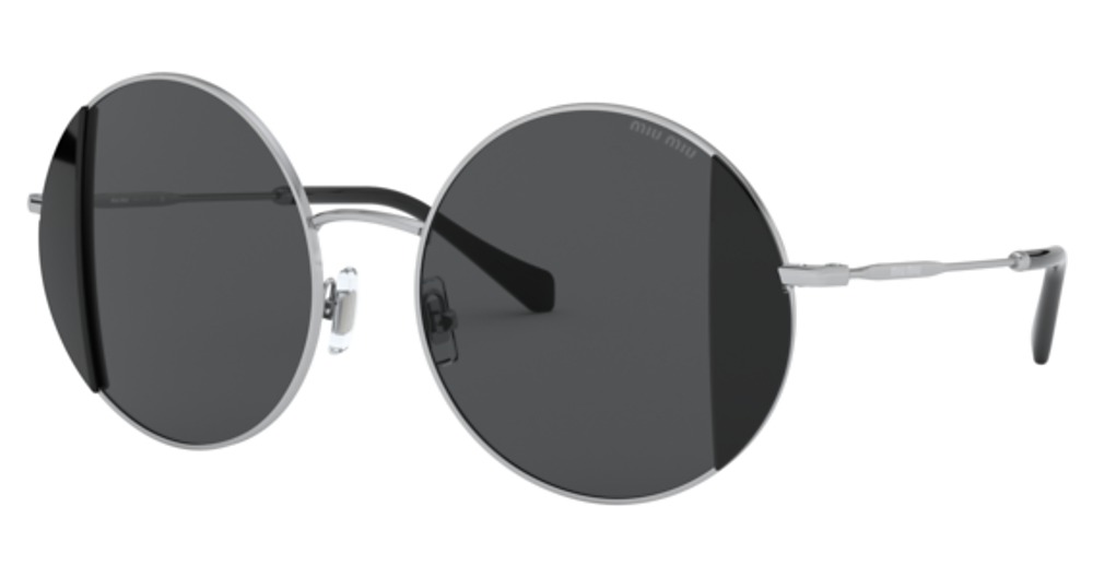 Miu Miu MU 57VS round sunglasses in Black/Silver/Grey