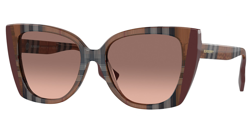 CHECK BROWN/BORDEAUX / PINK GRADIENT DARK BROWN