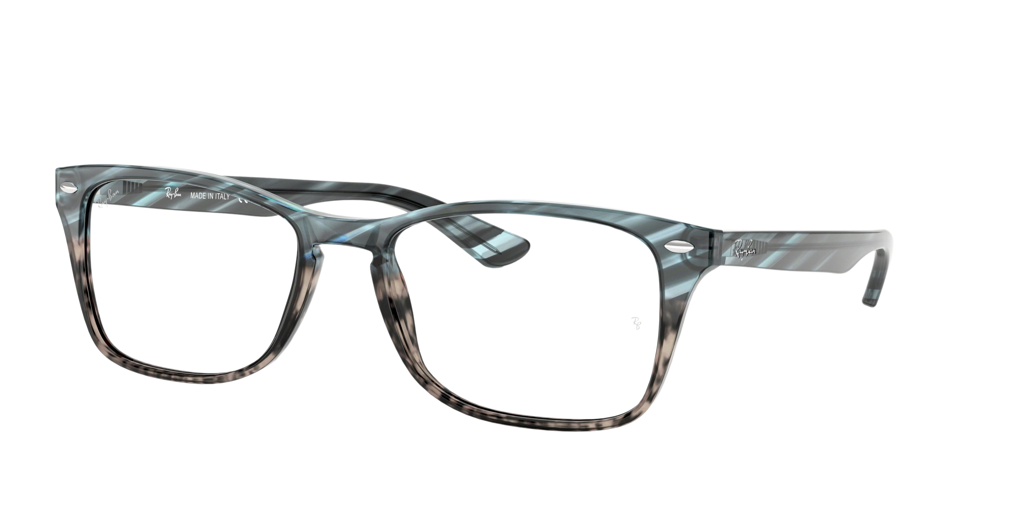 Ray-Ban RX5228MF square eyeglasses in Blue Gradient Grey Stripped