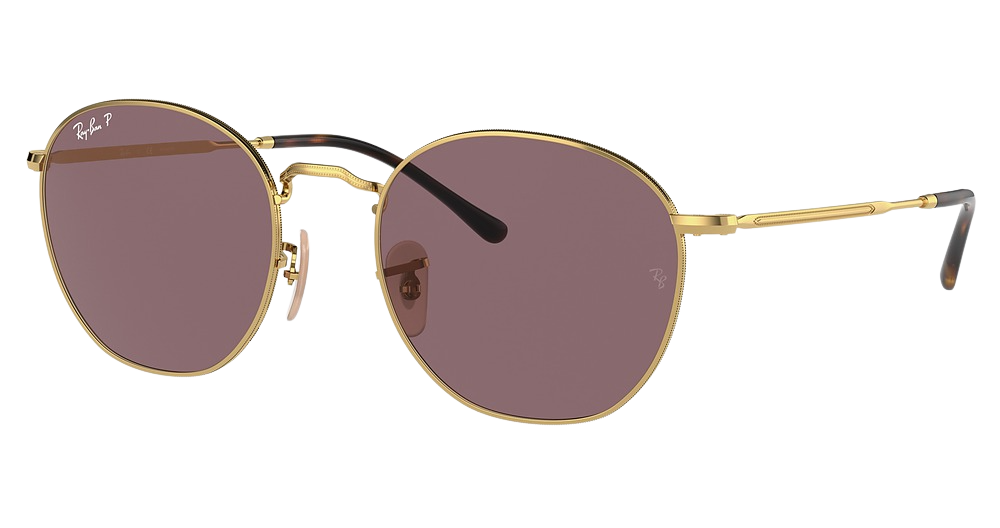 Ray-Ban RB3772F round sunglasses in Arista/Dark Violet Polarized