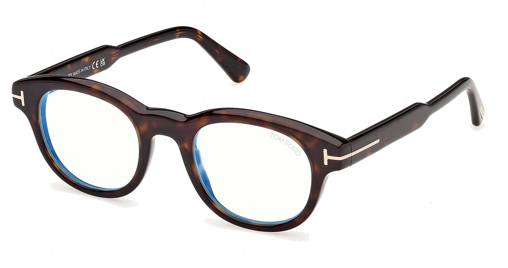 Tom Ford FT6121-B round eyeglasses in Dark Havana