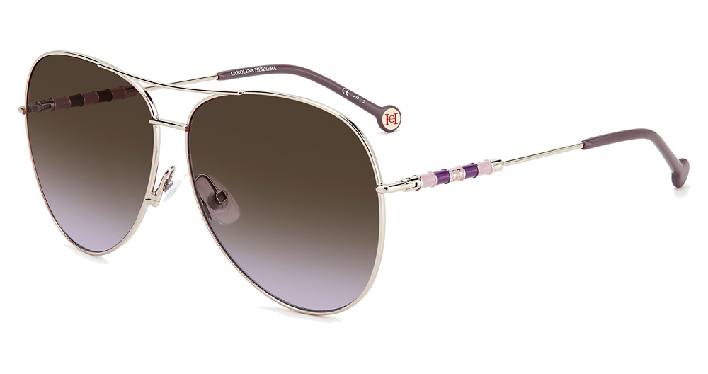 Carolina Herrera CH 0034/S aviator sunglasses in Light Gold/Brown Sh Violet