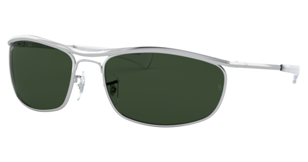 Ray-Ban RB3119M OLYMPIAN I DELUXE round sunglasses in Silver/G 15 Green