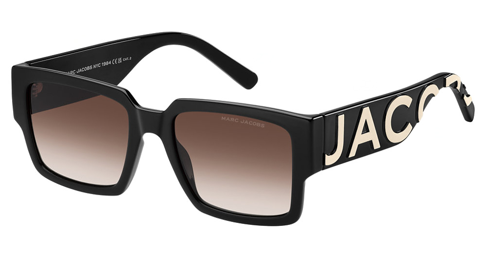 Marc Jacobs MARC 739/S rectangle sunglasses in Blackwhte/Brown Shaded