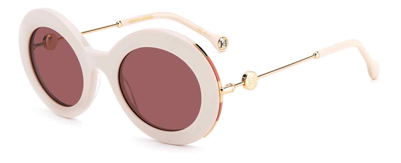 Carolina Herrera CH-0020/S round sunglasses in Ivory