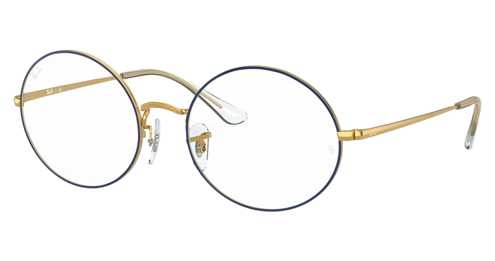 Ray-Ban RX1970V round eyeglasses in Blue on Legend Gold
