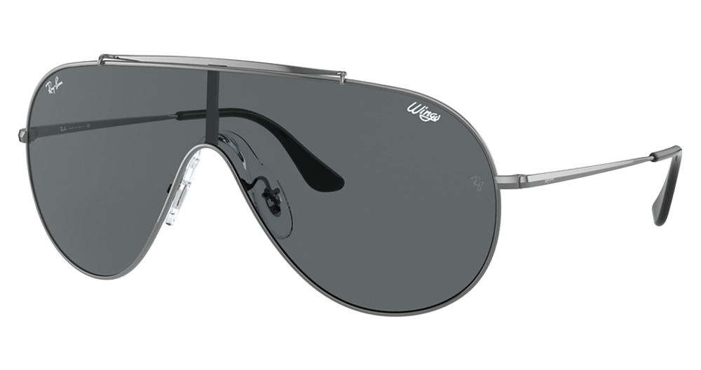 Ray-Ban RB3597 WINGS aviator sunglasses in Gunmetal/Dark Grey