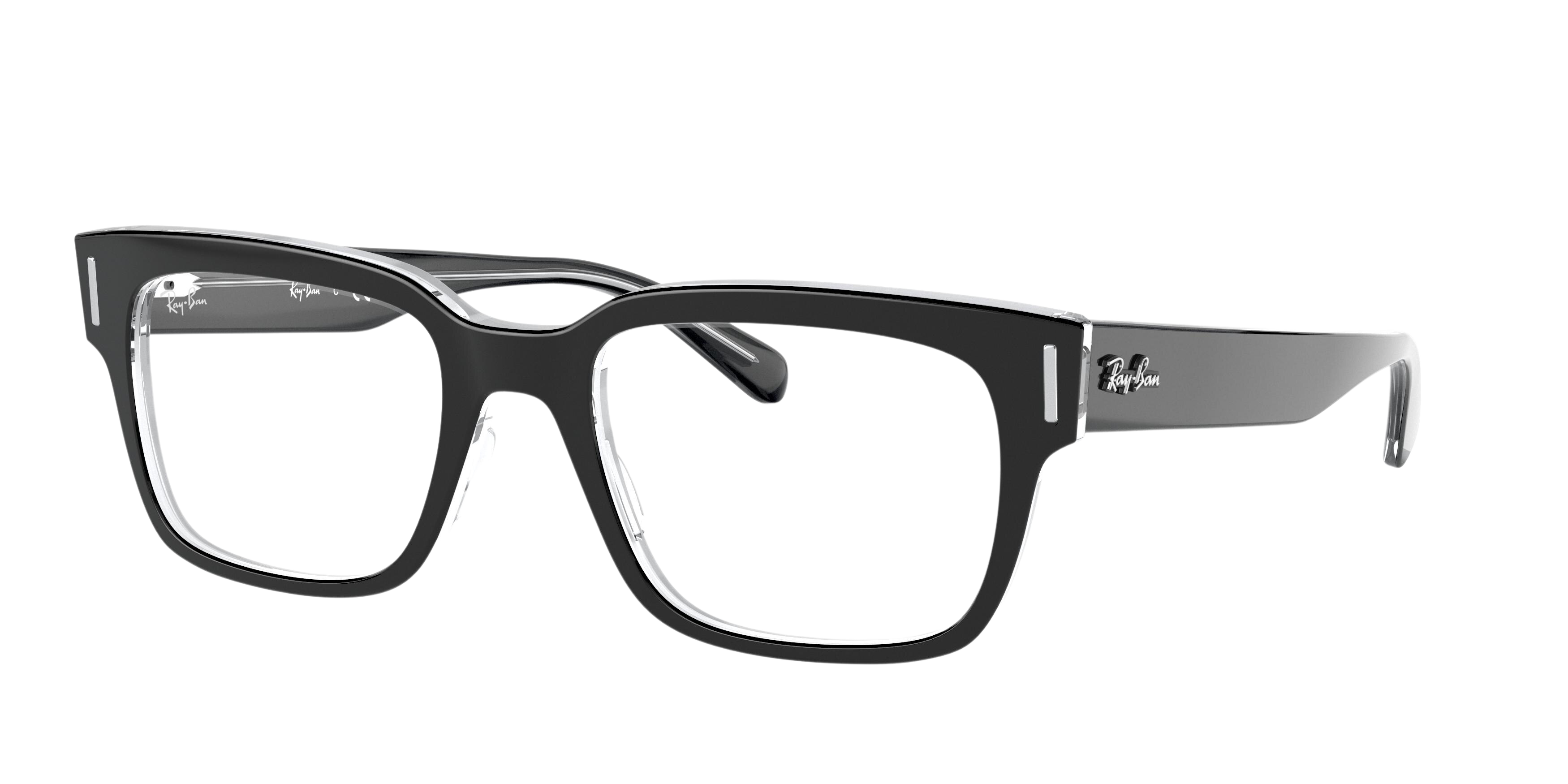Ray-Ban RX5388 square eyeglasses in Top Black on Transparent