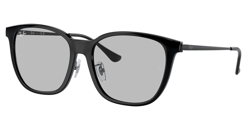 Ray-Ban RB4333D round sunglasses in Black/Light Grey
