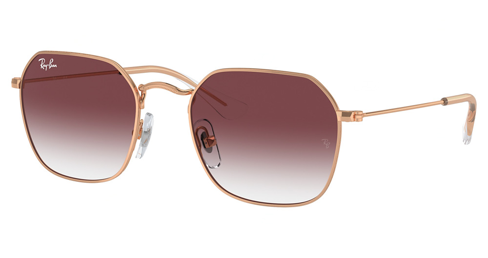 Ray-Ban RJ9594S irregular sunglasses in Rosegold/Clear Gradient Dark Violet