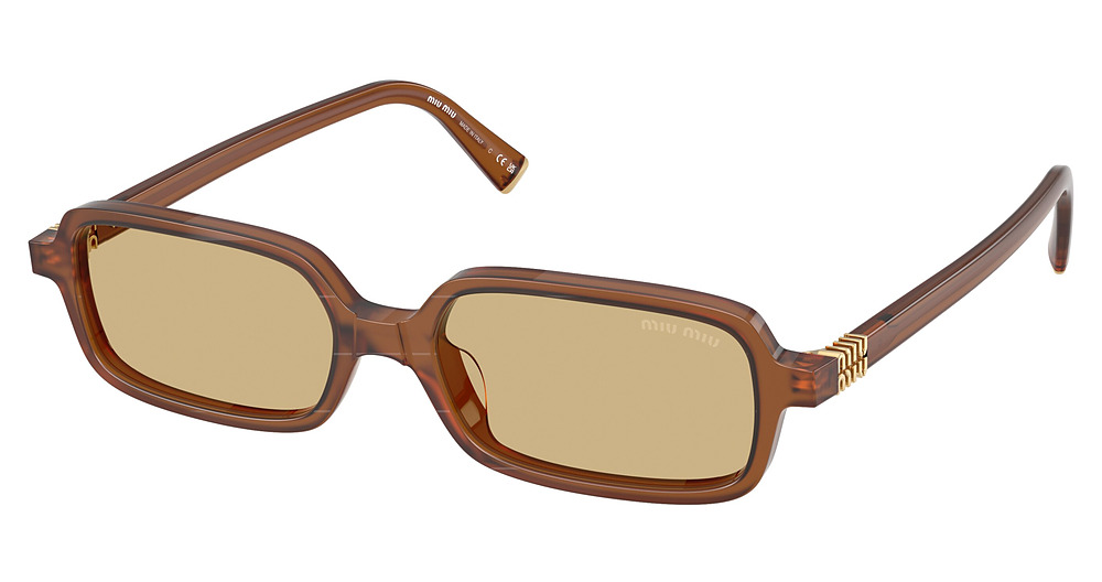 Miu Miu MU 11ZSF rectangle sunglasses in Opal Amber/Yellow