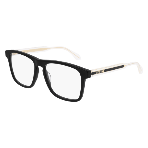 Gucci GG0561O rectangle eyeglasses in Black Crystal Transparent