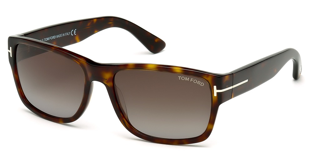 Tom Ford FT0445 irregular sunglasses in Dark Havana/Gradient Smoke