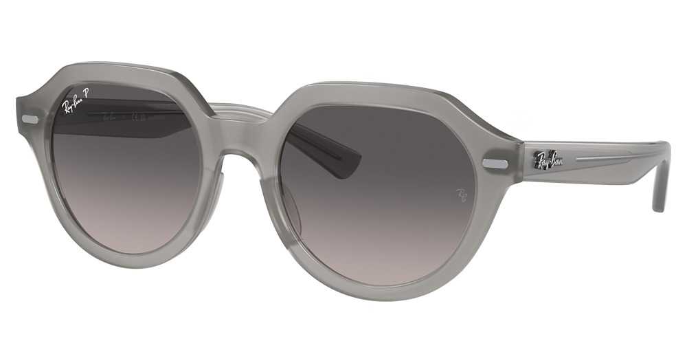 Ray-Ban RB4399F GINA round sunglasses in Opal Grey/Grey Gradient Polarized