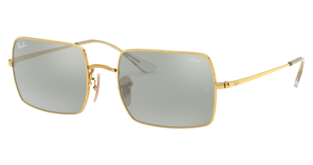 Ray-Ban RB1969 RECTANGLE square sunglasses in Arista/Photo Grey Mirror Grey