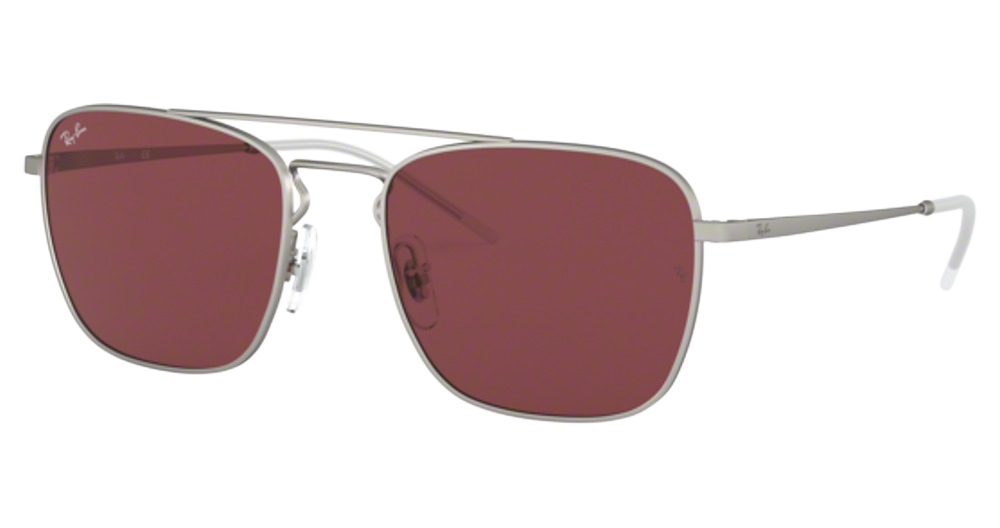 Ray-Ban RB3588 square sunglasses in Rubber Silver/Dark Violet