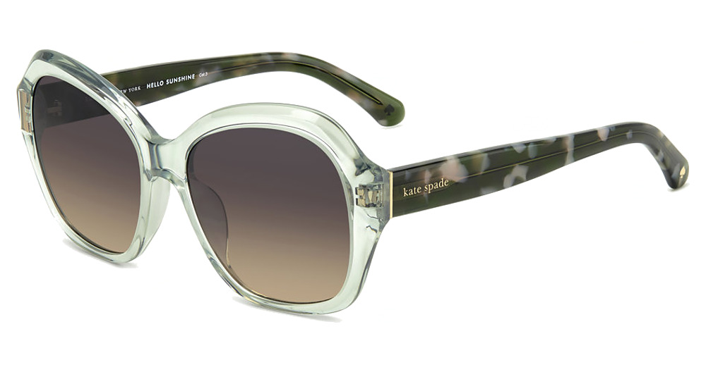 Kate Spade LOTTIE/G/S irregular sunglasses in Green/Grey Brown Doubleshade