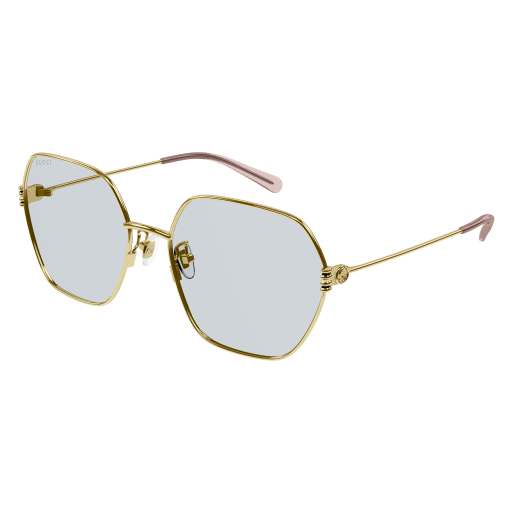 Gucci GG1285SA rectangle sunglasses in Gold/Light Blue