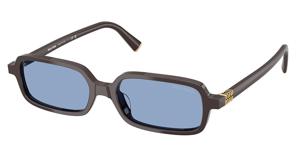 Miu Miu MU 11ZS rectangle sunglasses in Moka/Light Blue
