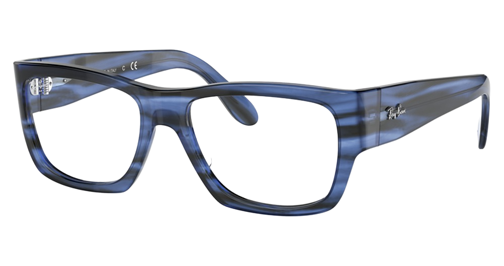 Ray-Ban RX5487 NOMAD WAYFARER rectangle eyeglasses in Striped Blue