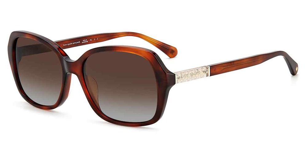 Kate Spade YVETTE/S rectangle sunglasses in Havana/Brown Grad Polz