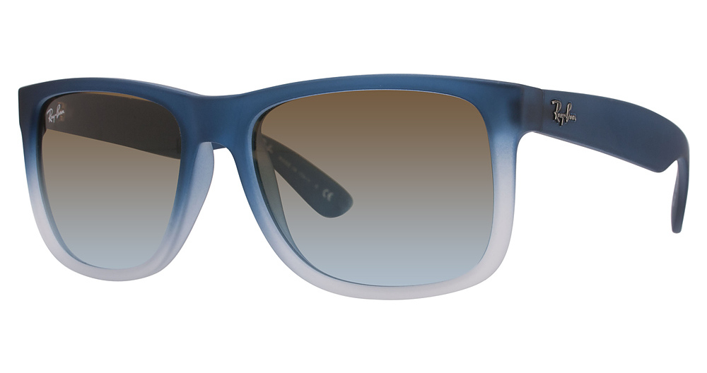 Ray-Ban RB4165 JUSTIN round sunglasses in Rubber Gradient Blue