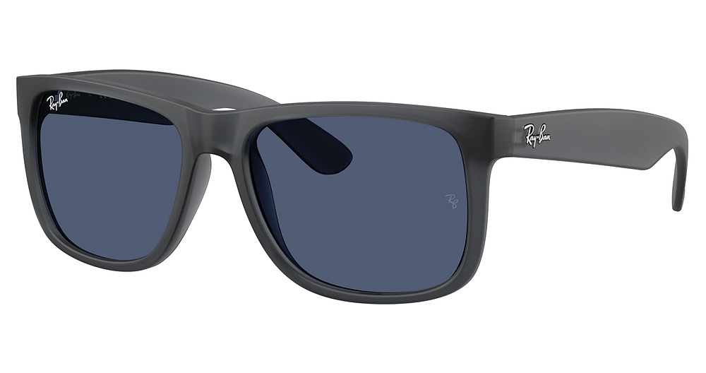 Ray-Ban RB4165 JUSTIN round sunglasses in Opal Grey/Dark Blue