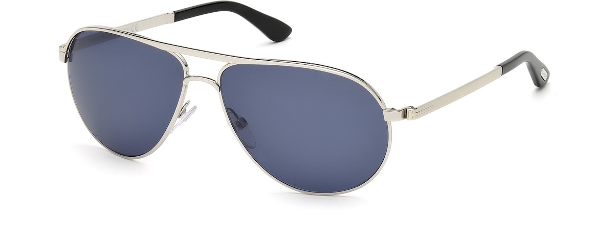 Shiny Rhodium / Blue Lenses