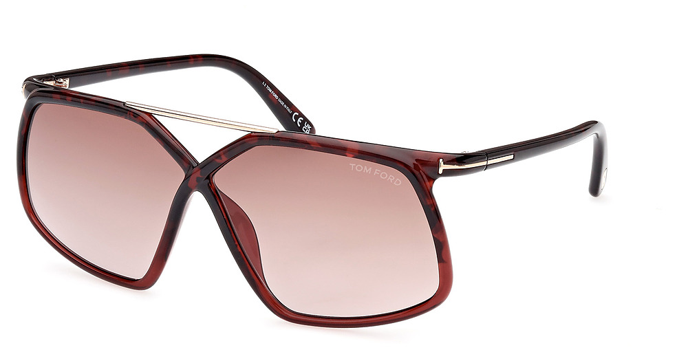 Tom Ford FT1038 square sunglasses in Havana/Other/Gradient Or Mirror Violet
