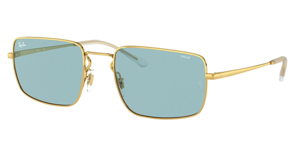 Ray-Ban RB3669 rectangle sunglasses in Arista/Evolve Photo Blue To Violet