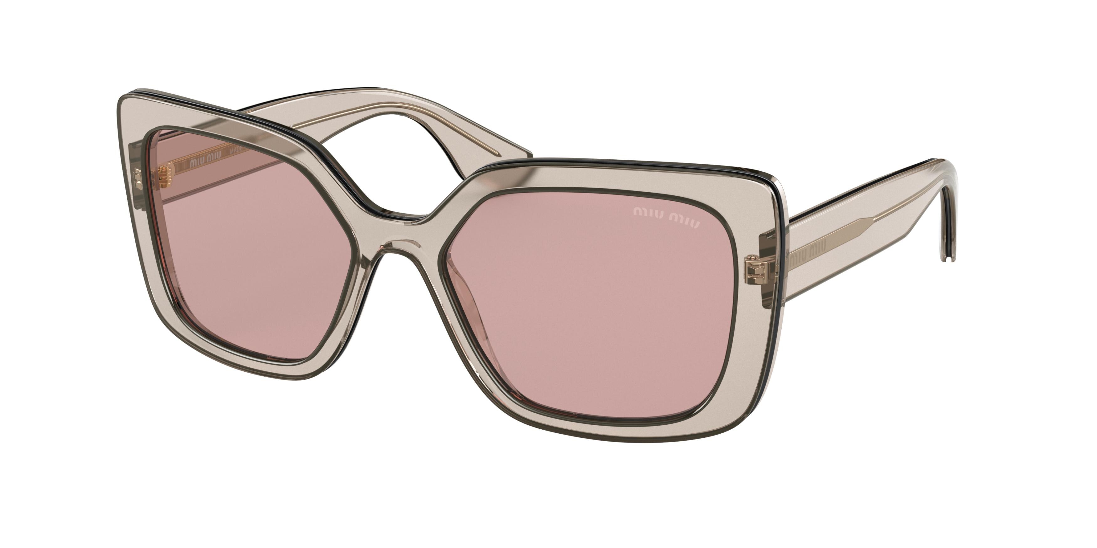 Miu Miu MU 09VS rectangle sunglasses in Grey Transparent