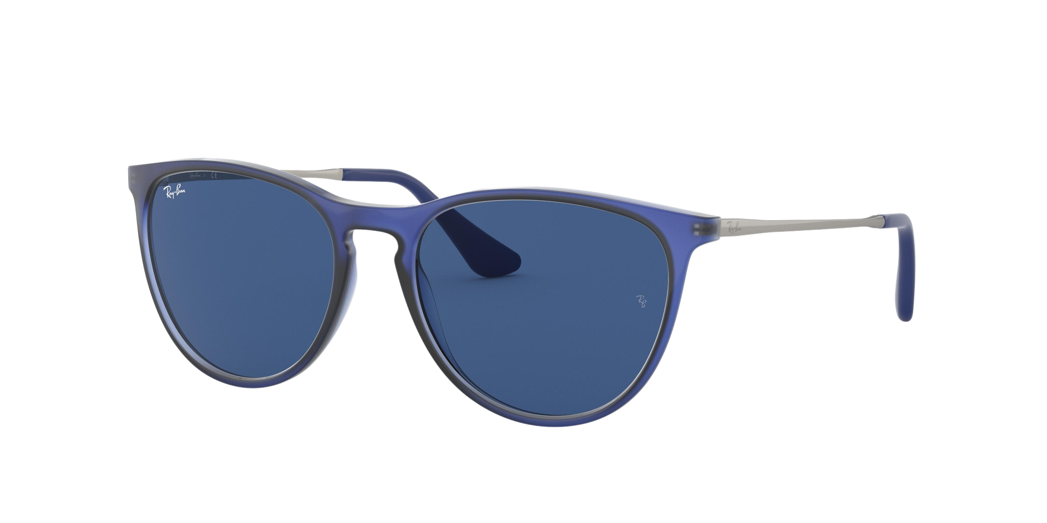 Ray-Ban RJ9060S round sunglasses in Rubber Trasp Blue
