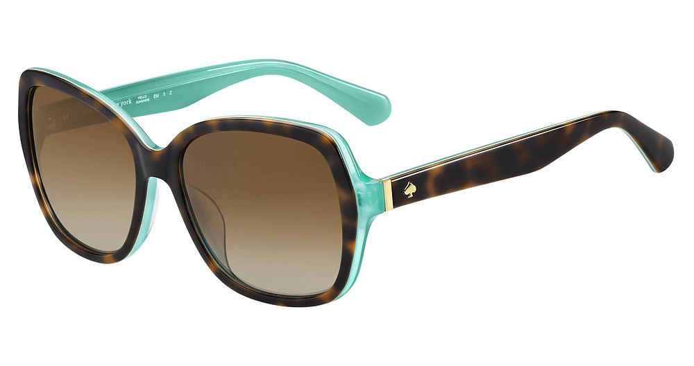 Kate Spade Karalyn/S square sunglasses in Havana Aqua/Brown Grad Polz