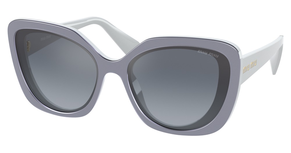 Miu Miu MU 06XS cateye sunglasses in Light Blue/Gradient Blue Flash Silver