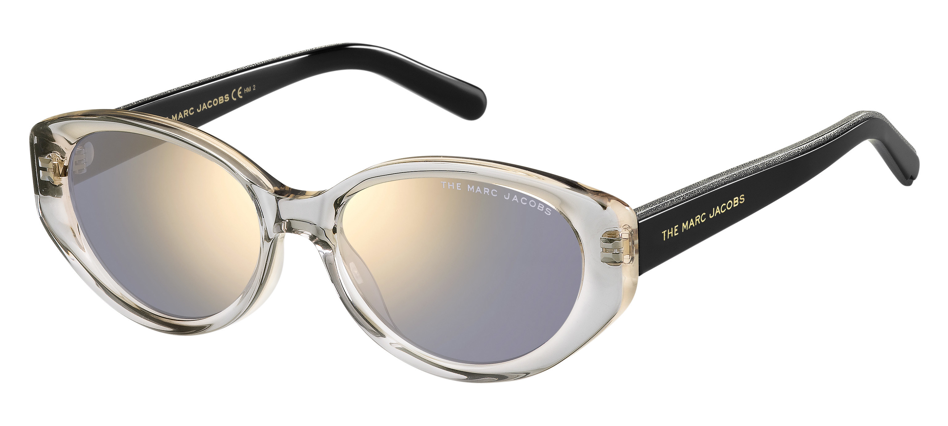 Marc Jacobs Marc 460/S round sunglasses in Grey Black (K1 Brown Gold Sp)