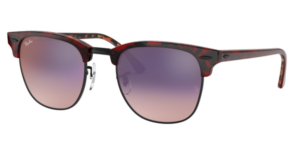 Ray-Ban RB3016 CLUBMASTER sunglasses in Transparent Red on Havan/Pink Gradient Violet