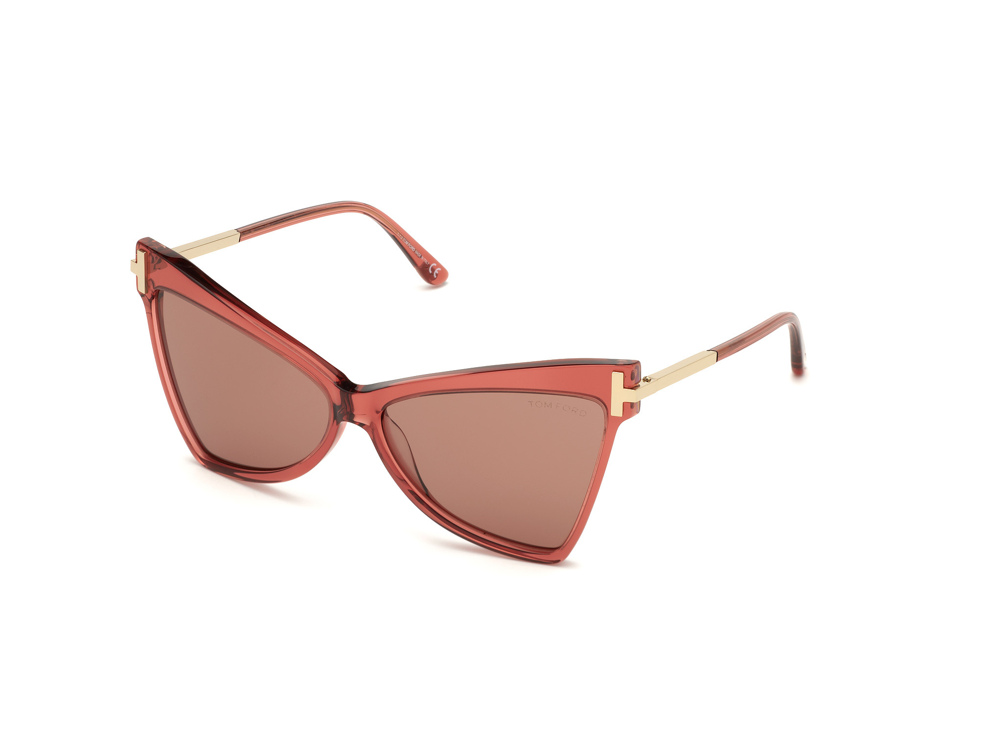 Tom Ford FT0767 Tallulah cateye sunglasses in Transparent Antique Pink W. Rose