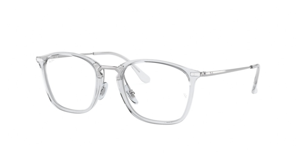 Ray-Ban RX7164 round eyeglasses in Transparent
