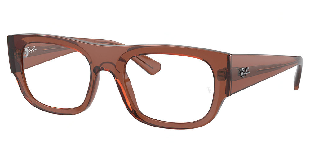 Ray-Ban RX7218 KRISTIN round eyeglasses in Transparent Brown