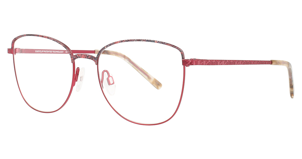 Red & Blue Marbled & Satin Pinkish Red